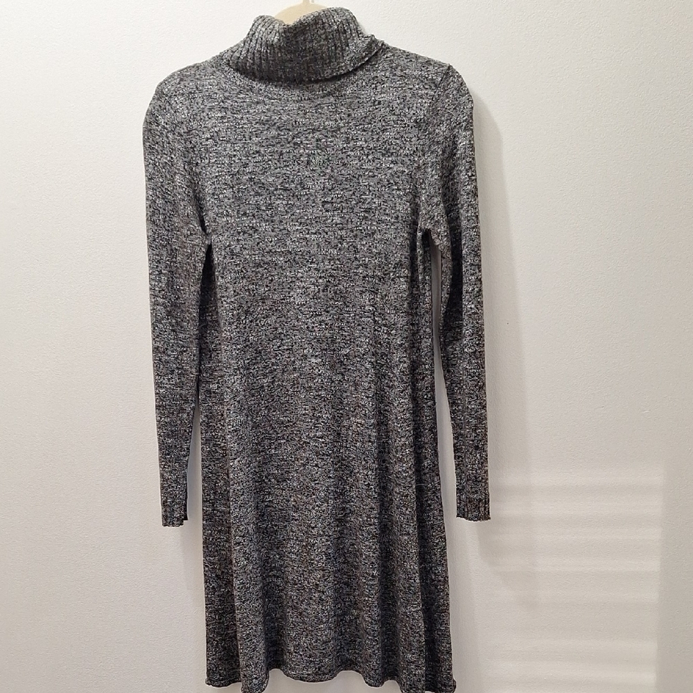 Gray Turtleneck Sweater Dress